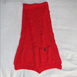 JCrew NWOT Orange Cable Knit Scarf with Pockets